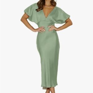 Elegant Olive Green Dress